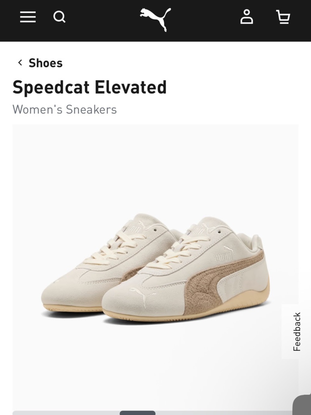 Puma Speedcat Elevated Women's Sneakers — Cream and Beige Size 7